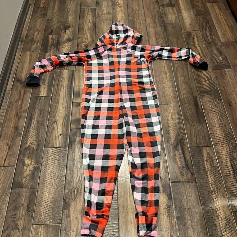 Jenni‎ by Jennifer Moore Hooded Unionsuit Onsie Pajamas Size XS